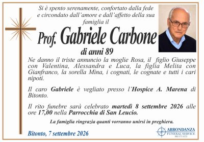 ANNUNCIO - PROF. GABRIELE CARBONE