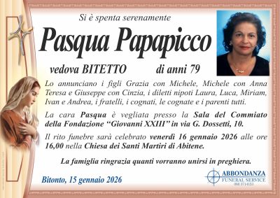 ANNUNCIO Pasqua Papapicco