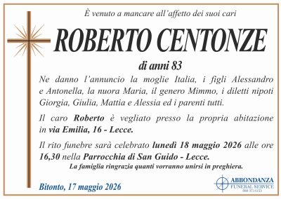 ANNUNCIO - ROBERTO CENTONZE