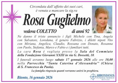 ANNUNCIO - Rosa Guglielmo