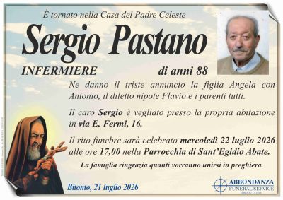 ANNUNCIO - SERGIO PASTANO