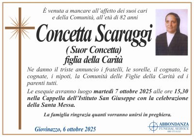 ANNUNCIO - SUOR CONCETTA SCARAGGI