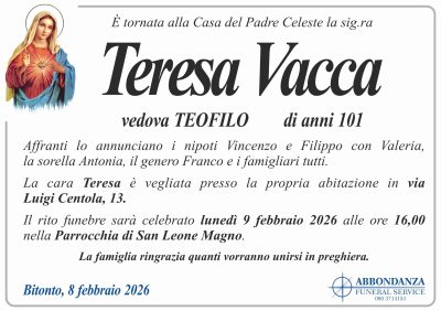 ANNUNCIO - Teresa Vacca