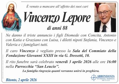 ANNUNCIO - VINCENZO LEPORE