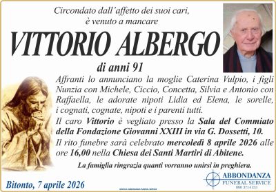 ANNUNCIO - VITTORIO ALBERGO