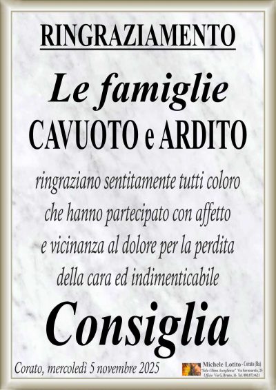 ARDITO Consiglia RINGRAZIAMENTO ML MARMO