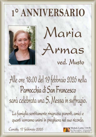 ARMAS Maria 1° anniversario ML MARMO