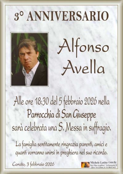 AVELLA Alfonso 3° anniversario ML MARMO