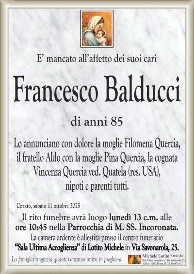 BALDUCCI Francesco ANNUNCIO ML CL