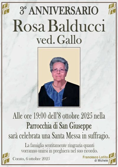BALDUCCI Rosa 3° anniversario° anniversario FL NUOVO