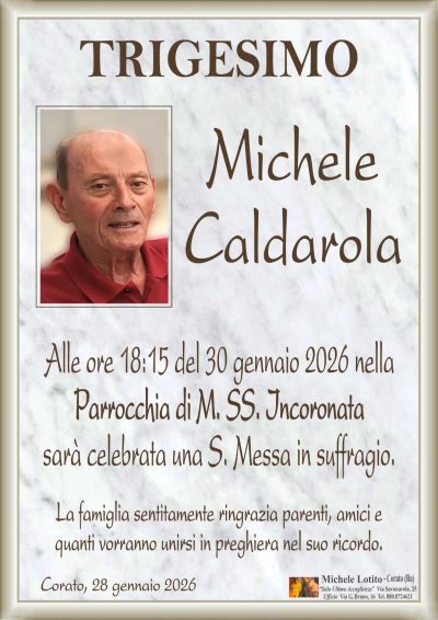 CALDAROLA Michele trigesimo ML MARMO