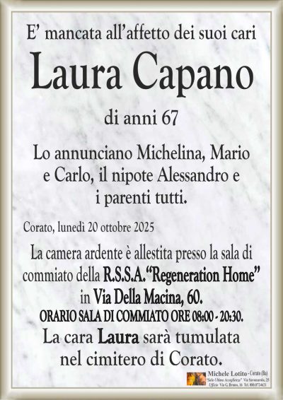 CAPANO Laura ANNUNCIO ML MARMO CL