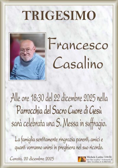 CASALINO Francesco trigesimo ML NUOVO rifatto