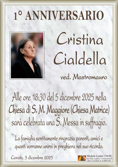 CIALDELL Cristina 1° anniversario ML MARMO