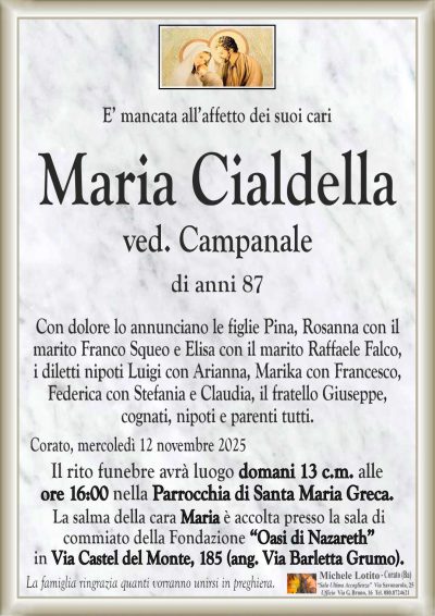 CIALDELLA Maria ANNUNCIO ML MARMO CL