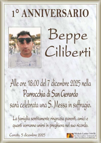 CILIBERTI Beppe 1° anniversario ML MARMO
