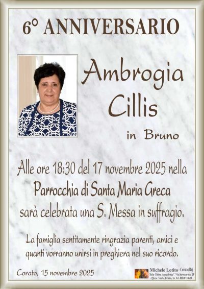 CILLIS Ambrogia 6° anniversario ML MARMO