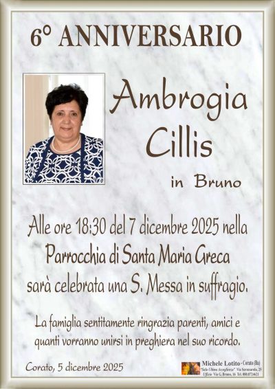 CILLIS Ambrogia 6° anniversario ML MARMO