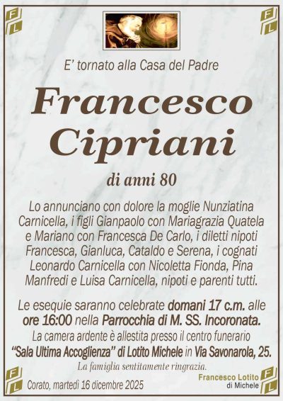 CIPRIANI Francesco ANNUNCIO FL MARMO CL