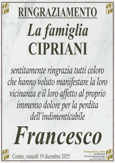 CIPRIANI Francesco rinraziamento FL MARMO LOGO OK