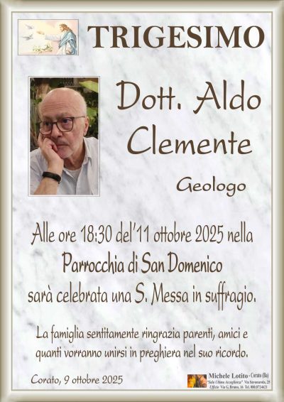 CLEMENTE Aldo trigesimo ML NUOVO