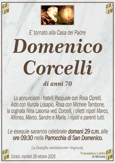 CORCELLI Domenico ANNUNCIO FL MARMO CL CORCELLI Domenico ANNUNCIO FL MARMO CL