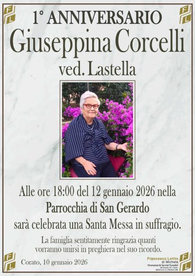 CORCELLI Giuseppina 1° anniversario FL NUOVO LOGO FL OK