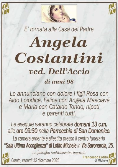 COSTANTINI Angela ANNUNCIO FL MARMO CL