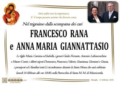 Coniugi Francesco e Anna Maria Rana 3 - Sacra Famiglia