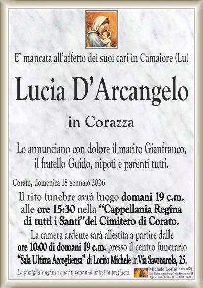 D'ARCANGELO Lucia ANNUNCIO ML CL