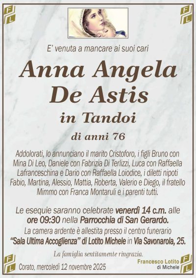 DE ASTIS Anna Angela ANNUNCIO FL MARMO CL