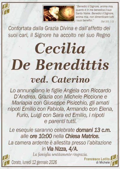 DE BENEDITTIS Cecilia ANNUNCIO FL MARMO cl