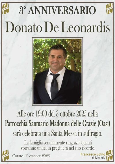 DE LEONARDIS Donato 3° anniversario FL