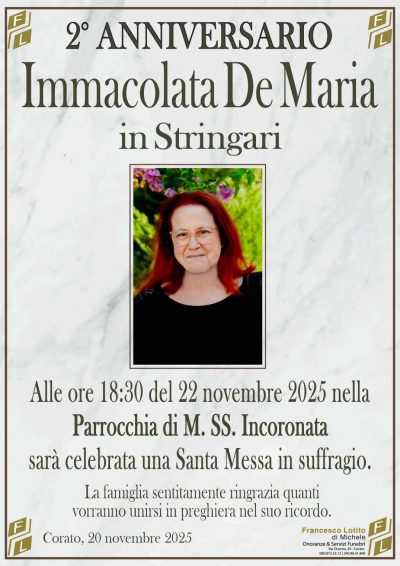 DE MARIA Immacolata 2° anniversario FL NUOVO LOGO FL OK