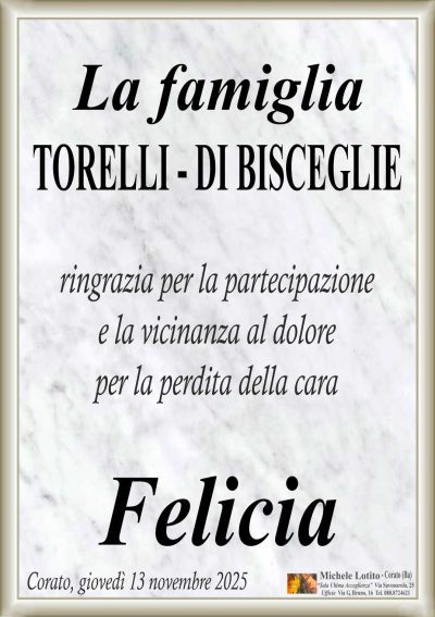 DE PALMA Felicia RINGRAZIAMENTO ML MARMO OK CORNICI