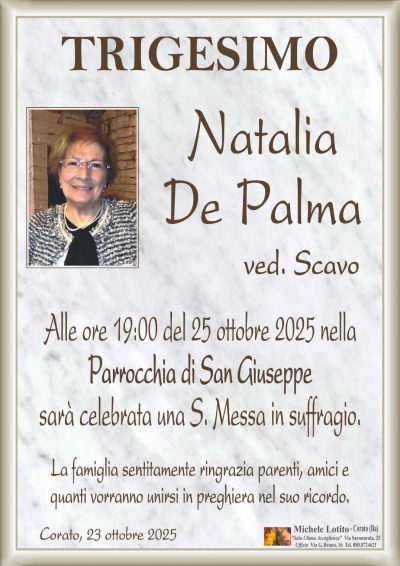 DE PALMA Natalia trigesimo ML NUOVO