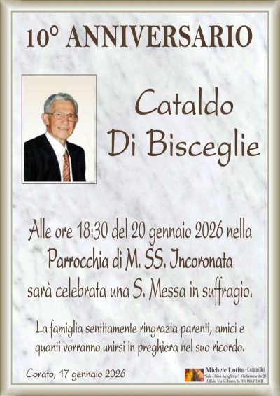 DI BISCEGLIE Cataldo 10° anniversario ML MARMO