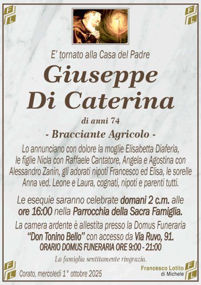 DI CATERINA Giuseppe ANNUNCIO FL MARMO CL