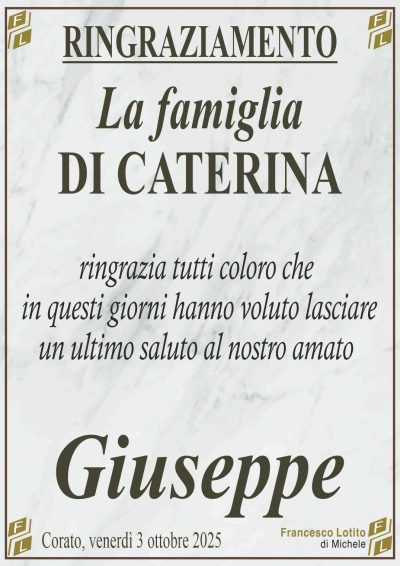 DI CATERINA Giuseppe rinraziamento FL MARMO