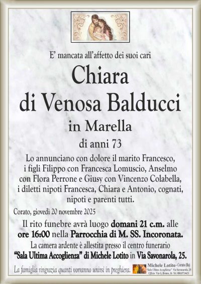 DI VENOSA BALDUCCI Chiara ANNUNCIO ML CL