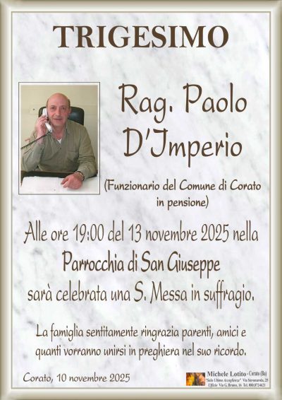D'IMPERIO Paolo trigesimo ML NUOVO rifatto