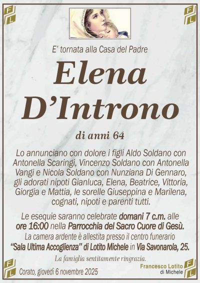 D'INTRONO Elena ANNUNCIO FL MARMO CL