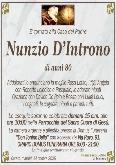 D'INTRONO Nunzio ANNUNCIO FL MARMO CL