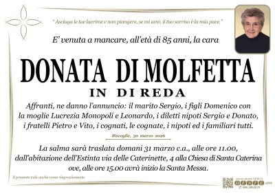 Di Molfetta Donata - Spostamento dall'abitazione - Croce pesci