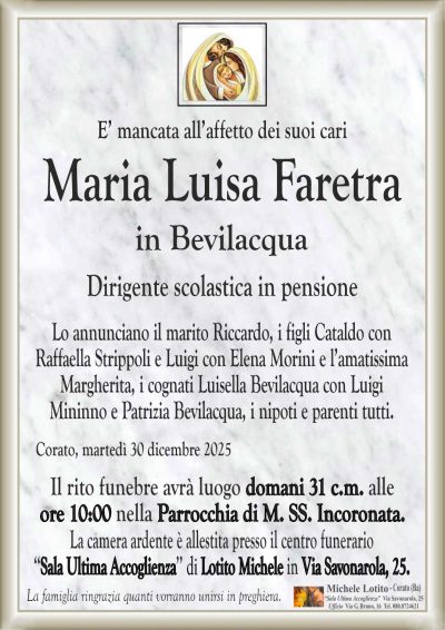 FARETRA Maria Luisa ANNUNCIO ML CL