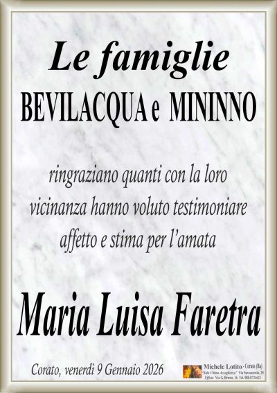 FARETRA Maria Luisa RINGRAZIAMENTO ML MARMO OK CORNICI