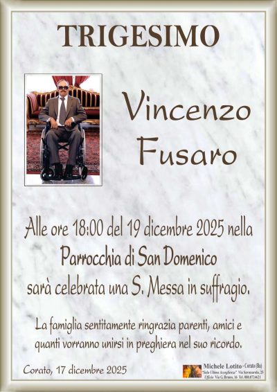 FUSARO Vincenzo trigesimo ML MARMO