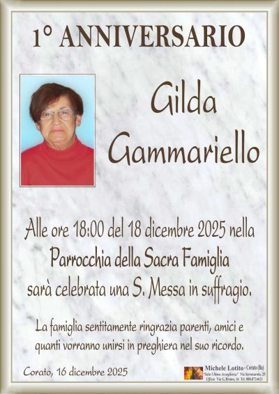 GAMMARIELLO Gilda 1° anniversario ML MARMO