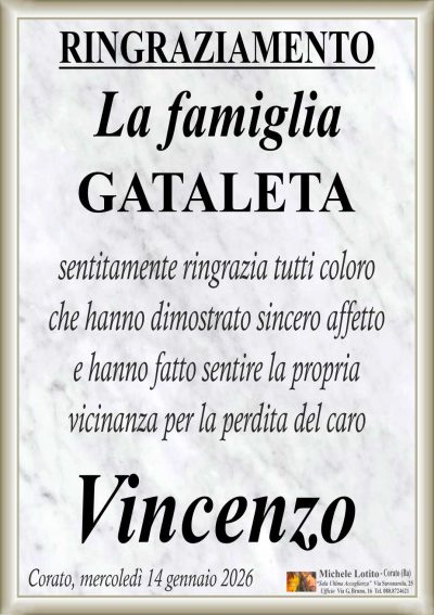 GATALETA Vincenzo RINGRAZIAMENTO ML MARMO