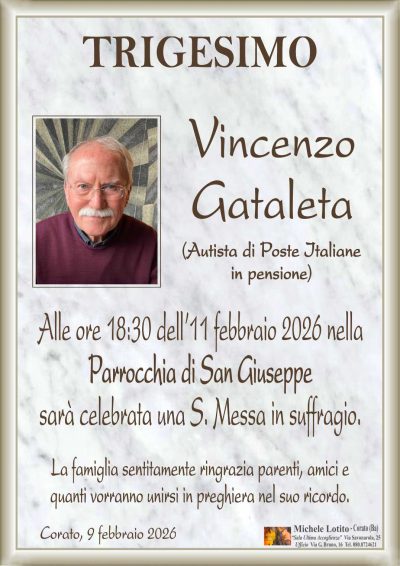 GATALETA Vincenzo trigesimo ML MARMO